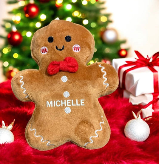 🎄 Personalised Gingerbread Plushie – 21cm